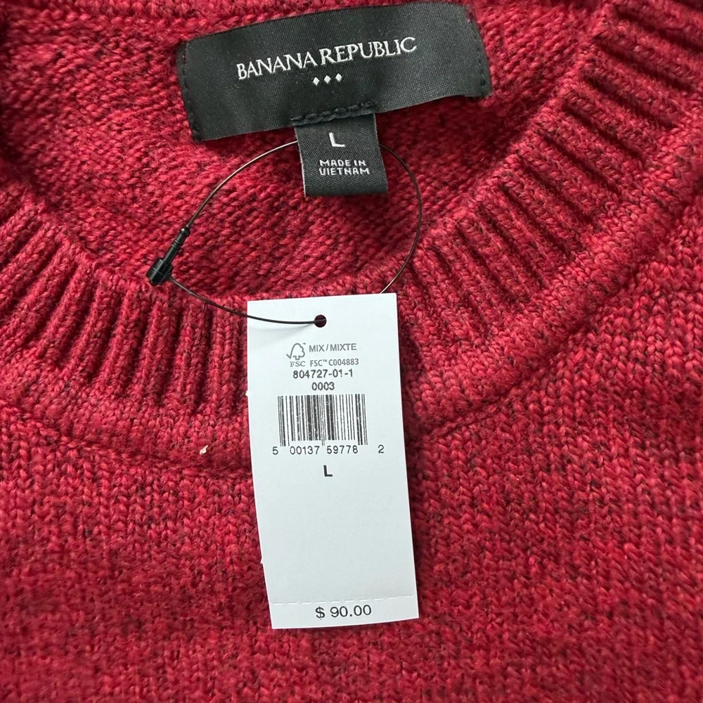 Banana Republic Men's Crewneck Sweater - Deep Red